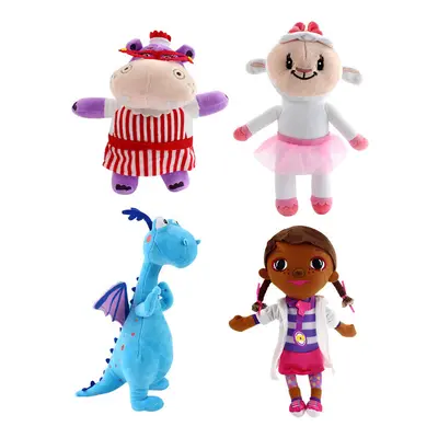 (Set of 4) Doc Mcstuffins Plush Soft Toys Hallie Lambie