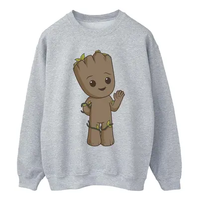 (XXL, Sports Grey) Marvel Mens I Am Groot Cute Groot Sweatshirt