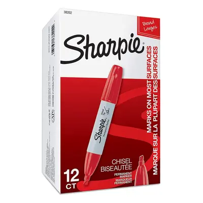 Sharpie Permanent Markers Chisel Tip Red Pack of