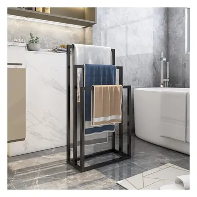 3 Tier Freestanding Towel Rail Rack Stand,Metal Holder and Drying Bathroom Kitchen