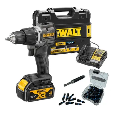 Dewalt DCD100M1T Black 18v XR Brushless Compact Combi Hammer Drill + 25PC Set