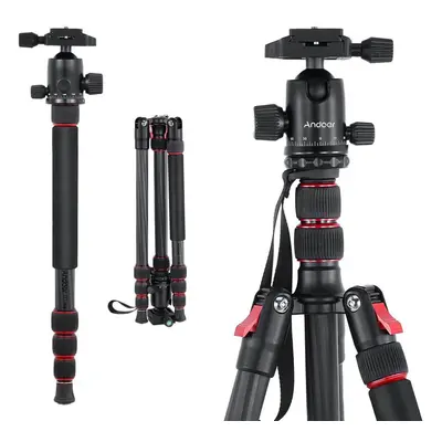 (black) Andoer Ttt-008 200cm/78.7in Adjustable Carbon Fiber Camera Tripod Stand Monopod 12kg Pay