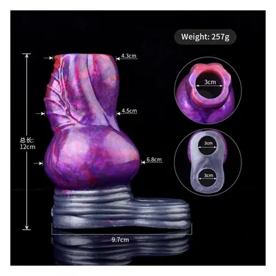 (N-PT5147) Silicone Delay Ejaculation Cock Sleeve Enlarger Reusable Soft Big Knot G-spot Stimula