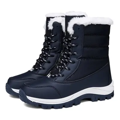 (blue, 39) Tuinanle Snow Boots Plush Warm Ankle Boots For Women Winter Shoes Waterproof Boots Wo