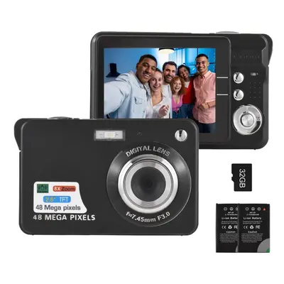 (black, With TF Card) 4k Digital Camera Video Camera Camcorder 48mp 2.8 Inch Tft Screen Auto Foc