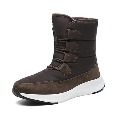 (brown, 42) Women Boots Winter White Snow Boot Short Style Water-resistance Upper Non-slip Quali