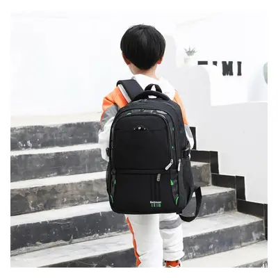 (black,green) Fashion Trendy Oxford Waterproof School Bags Middle School Student Backpack Youth 