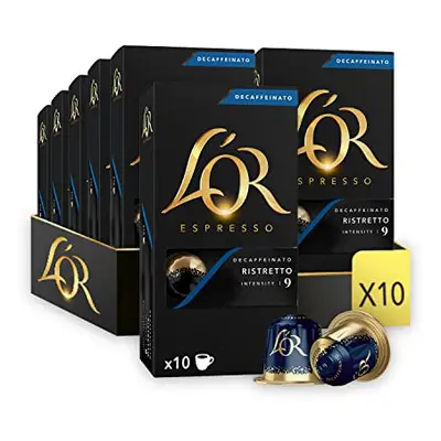 L'OR Espresso Ristretto Decaf Coffee Pods x10 Intensity (Pack of 10, Total Capsules)