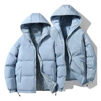 (sky blue, XXXXL) Winter Plus Size 8xl Men&apos;s Parkas Thick Warm Casual Reversible Jacket Ful