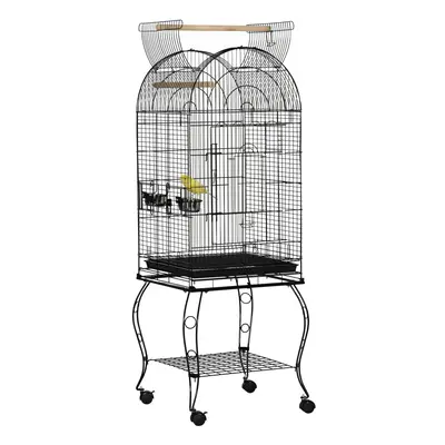 PawHut 1.53(m) Bird Cage, Parrot Finch Macaw Conure w/ Perch, Wheels, Stand