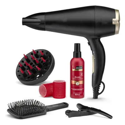 (Single, single) Volume Shine Hair Dryer Gift Set, Diffuser Dryer, paddle brush, hair rollers, i