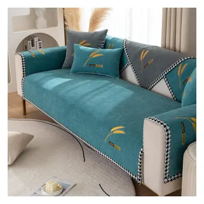 (green, 110x210cm 1pcs) Sofa Cover Slipcovers Chenille Couch Cover Cushion Modern Sofa Pad Towel