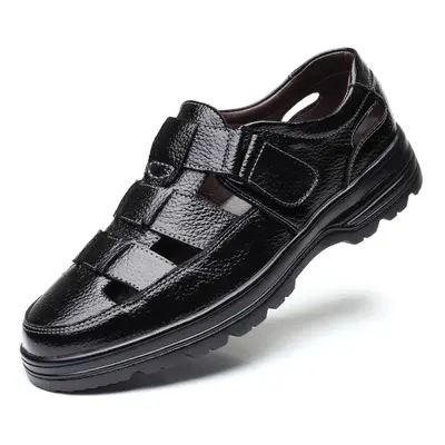 (black, 46) Leather Men&apos;s Shoes Lace Up Breathable Formal Office For Man Flats Casual Dress