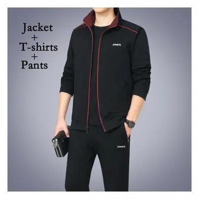 (black, XXXXL) Fashion Running Sets Sport Suit Sportswear Sweatshirt +sweatpants Mens Clothing P