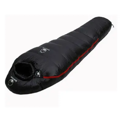 (black, M) Very Warm White Goose Down Filled Adult Mummy Style Sleeping Bag Fit For Winter Therm