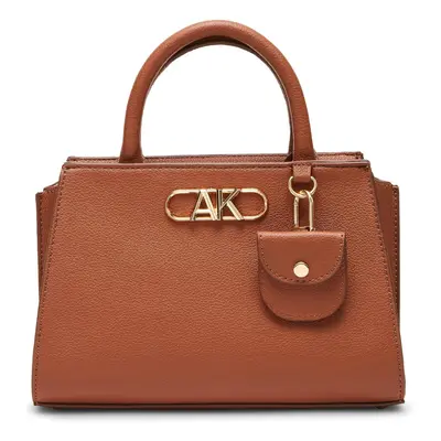 Anne Klein Convertible Mini Satchel with AK Bevel Logo Chestnut