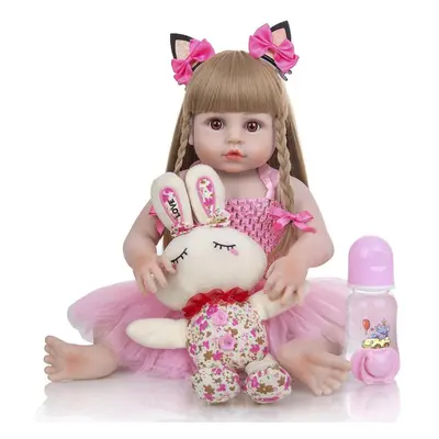 (brown, inch) Keiumi Inch Reborn Baby Doll Realistic Full Silicone Body Bebe Reborn Menina Water