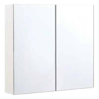 Bathroom Wall Mounted Mirror Cabinet NAVARRA cm cm White