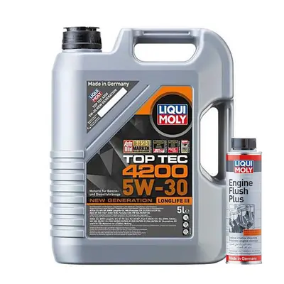 5L 5W30 Liqui Moly Top Tec BMW LL PORSCHE + ENGINE FLUSH PLUS 300ml