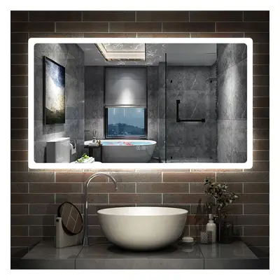 (1200x700mm) Bathroom Wall Mirror with Light Bluetooth Dimmable