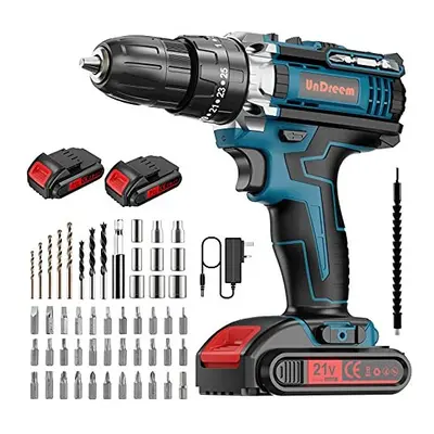 Cordless Drills,21V Max Power Impact Driver, Combi Drill Kit with * 2000mAh Li-Ion Battery, Nm E