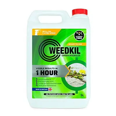 WeedKil Fast Acting Weed Killer 5L - Harmless To Children & Pets Once Dry | Glyphosate Free, Org