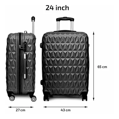 (CMY Lightweight Wheel ABS Hard Shell Travel Trolley Luggage Suitcase Set, 24" Hold Check in Lug