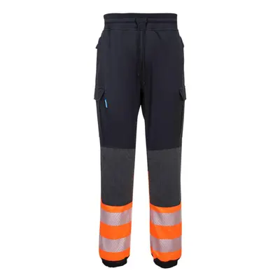 (L R, Black/Orange) Portwest Mens KX3 Hi-Vis Flexible Jogging Bottoms