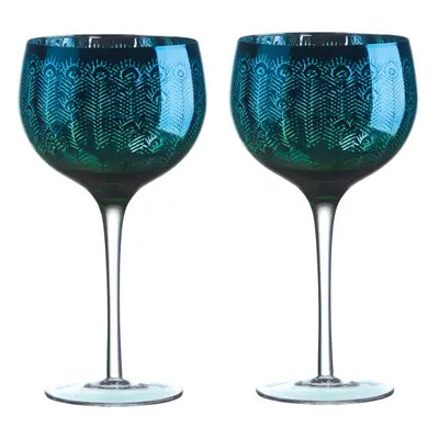 Artland Glassware Peacock Gin Glasses Set of