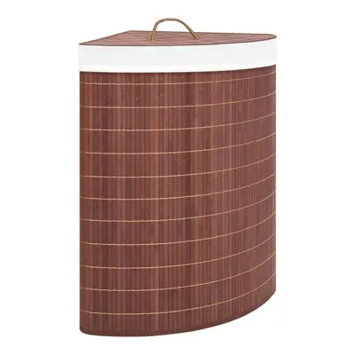 vidaXL Bamboo Corner Laundry Basket Brown 60L Washing Clothes Storage Hamper