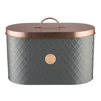 Typhoon Living Lid Bread Bin, Stainless-Steel, Grey/Copper, x 18.5 x cm