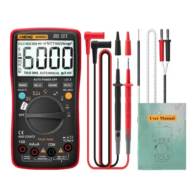 (Red) Digital Bluetooth True RMS Multimeter Counts Professional Auto Multimetro AC/DC Current Vo