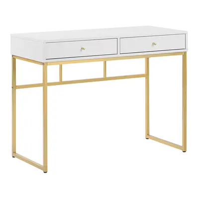 Home Office Desk with Storage White DAPHNE