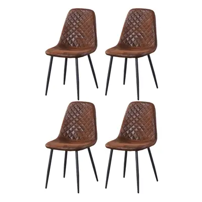 (Brown, 4) 2/4/6x Dining Chairs metal Legs Home office