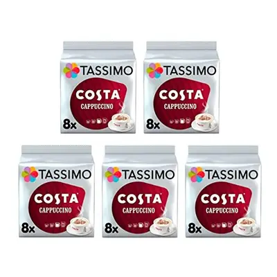 Tassimo Costa Cappuccino Coffee Pods x (Pack of 5, Total Drinks)