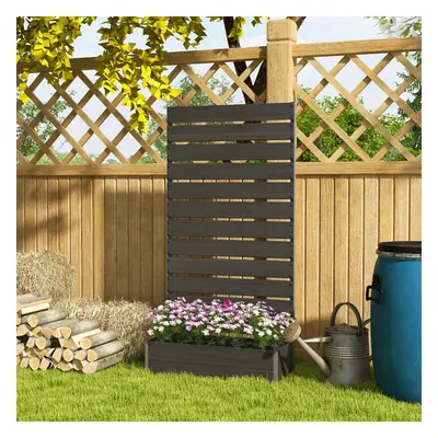 Outsunny Raised Garden Bed with Trellis Standing Patio Planter Box Black