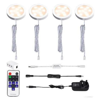 (2700k Warm White) Dimmable Cupboard Lights with Remote Control & Pack Under Counter Lighting Ki