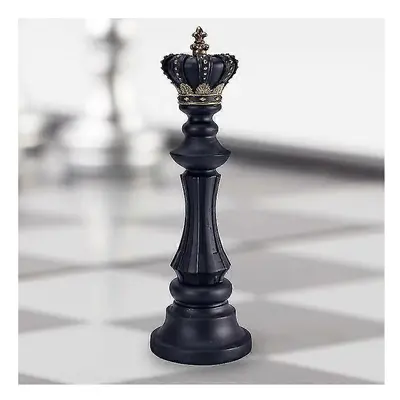 (40cm King Black) Luxury Chess Set Home Decoration Resin Chess Pieces Family Board Games Interna