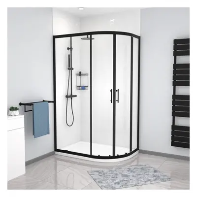 Nes Home RH x Black Offset Quadrant Shower Enclosure & Tray