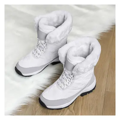 (white, 37) Tuinanle Women Boots Waterproof Winter Shoes Snow Boots Platform Keep Warm Ankle Bla