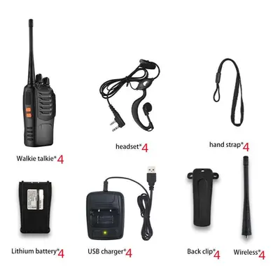 (4pcs EU charging) 1/2/4 Piece Bf-888s Walkie Talkie Radio Two Way Radio Walkie Talkie Set Flash