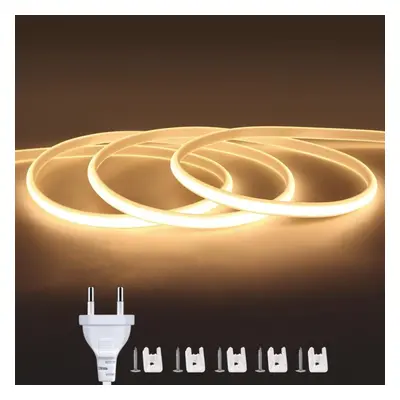 (warm white, 16M-EU Plug) Eu Plug 220v Cob Led Strip Light High Bright Outdoor Garden Fob Led Li