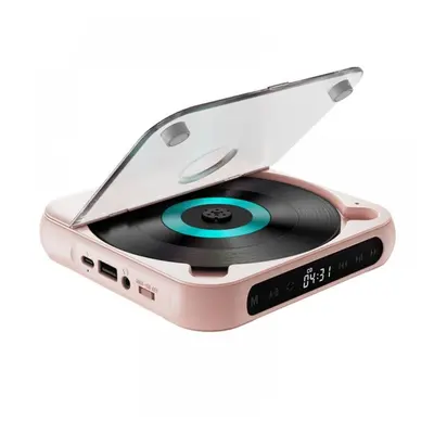 (pink) Portable Cd Player With Bluetooth And Mah Battery Cd Player Supports Usb Stick Playback M