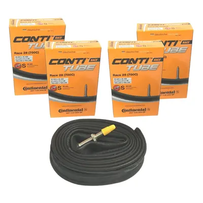 Continental 4x Race 700 x 20-25c Road Bike 42mm Presta Inner Tubes,Black