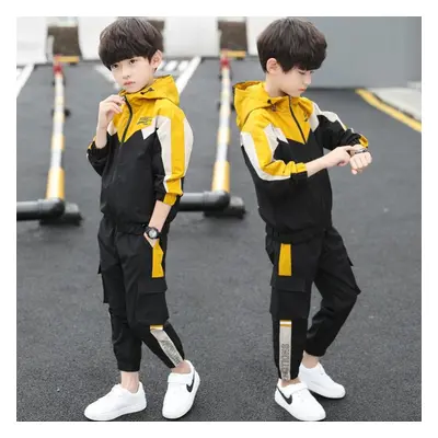 (yellow, 170cm) Boys Clothing Sets Spring Autumn Teenager Boy Clothes Kids Cotton Casual Sports 