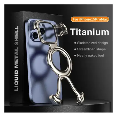 (as the picture, For iPhone Pro Max) Luxury Plating Liquid Metal Special-shaped Magnetic Case Fo