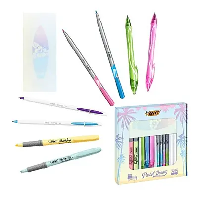 Pastel Dream Kit - Gel Pens/4 Felt Writing Pens/4 Highlighter Pastel Pens/4 Ball Pens/1 Notepad 