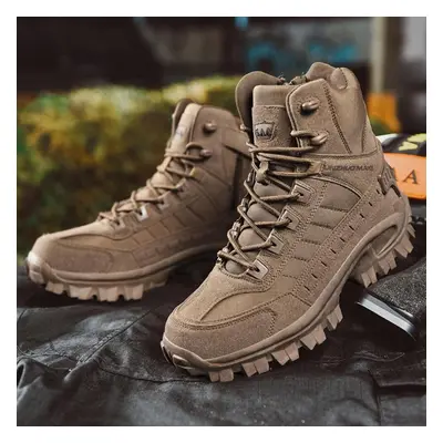 (brown, 42) Outdoor Military Boots For Men New High Top Sneakers Male New Outdoor Men Boots Shoe