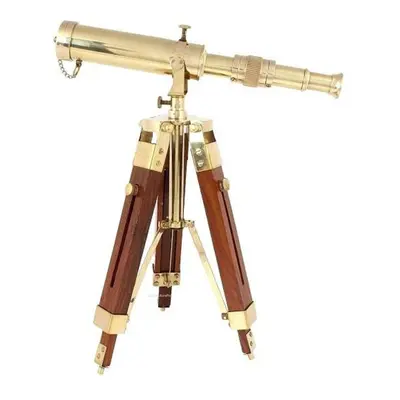 Nautical Brass Telescope With Tripod Stand Decor Item