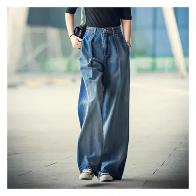 (blue, 30) Spring And Summer New Wide Leg Jeans Women&apos;s Thin Loose Floor Mops